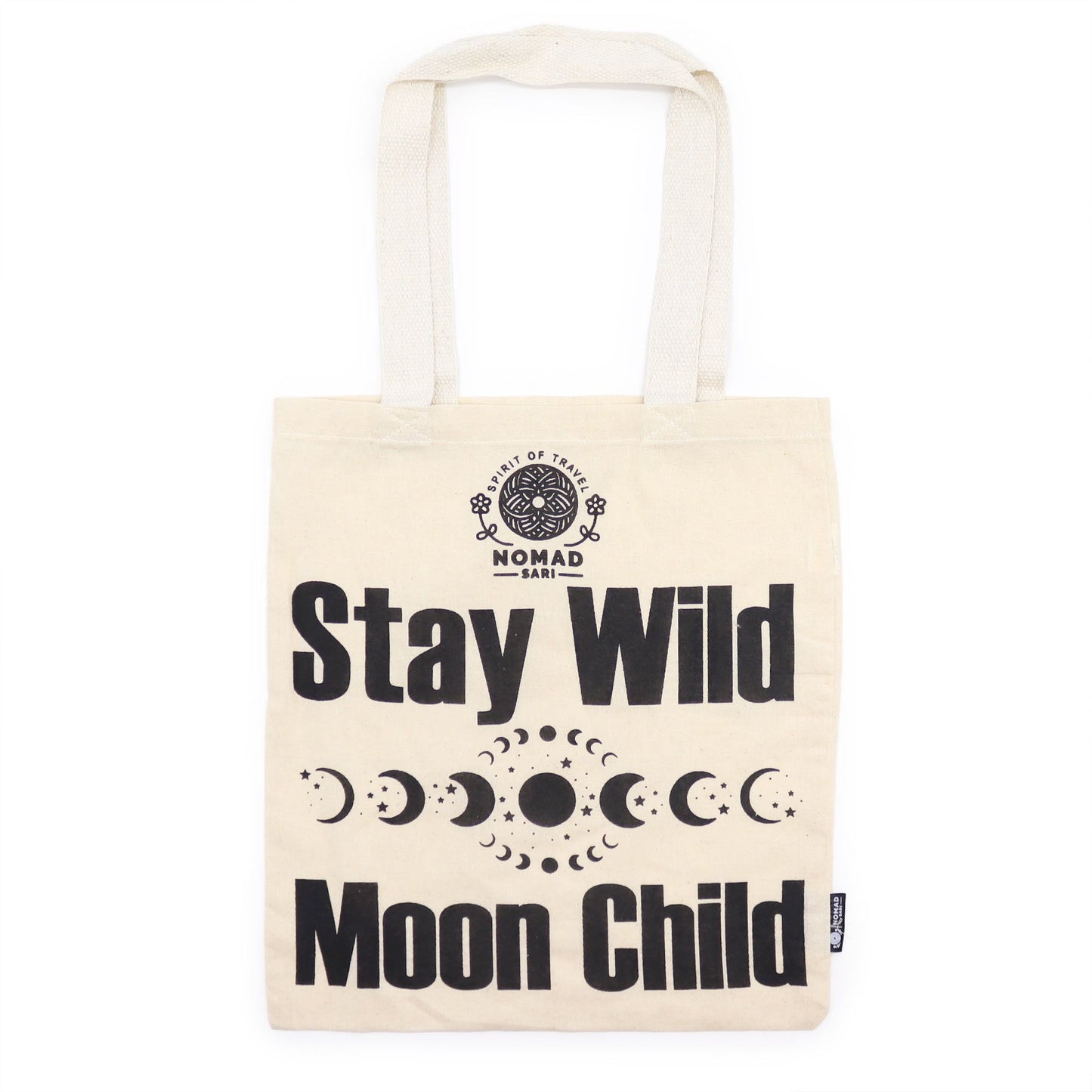 Bolsa Tote Icónica Nomad Sari - Stay Wild, Moon Child - Natural 4oz