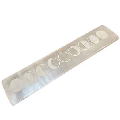 Placa de Carga de Selenite para Barra Plana 20cm - Ciclos da Lua