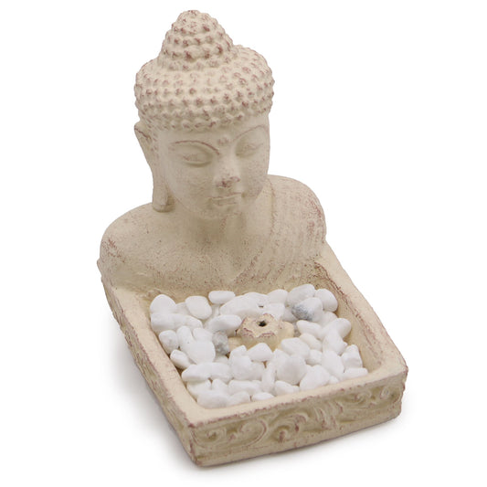 Queimador de Incenso Buda Feng Shui (Creme)