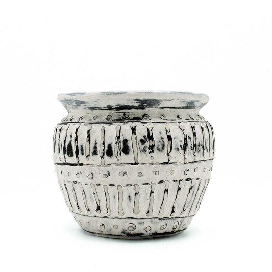 Vaso de Argila Grega - Creme 12cm