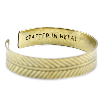 Pulseira Tibetana de Latão - Folha Tribal