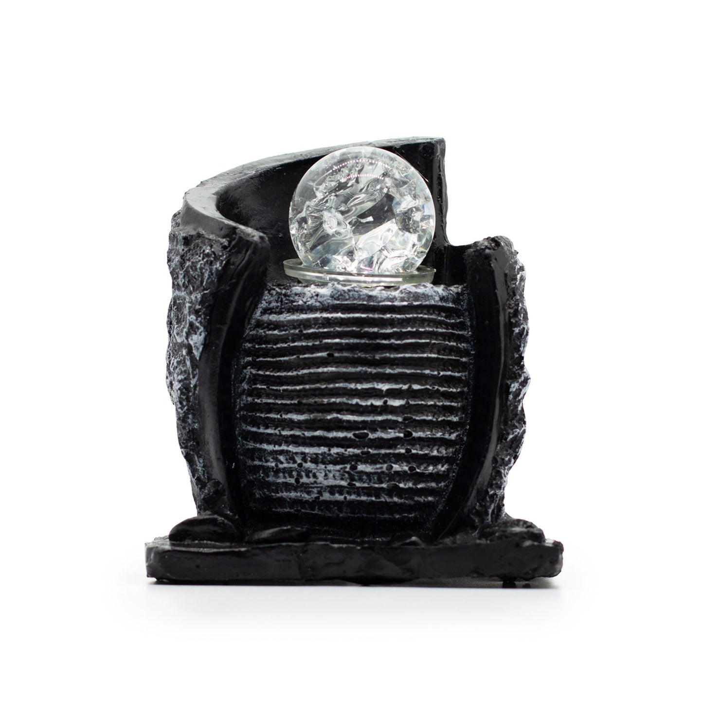 Fonte Decorativa de Água de Mesa - Recipiente e Bola de Cristal (15x13x20 cm)