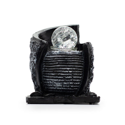 Fonte Decorativa de Água de Mesa - Recipiente e Bola de Cristal (15x13x20 cm)