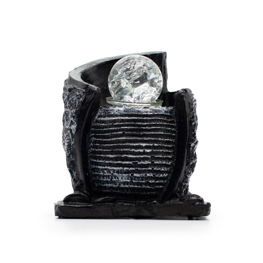 Fonte Decorativa de Água de Mesa - Recipiente e Bola de Cristal (15x13x20 cm)