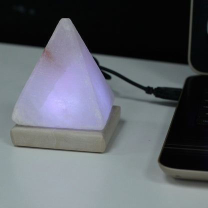 Candeeiro de Sal do Himalaia Pirâmide USB Branco - 9 cm (multi)