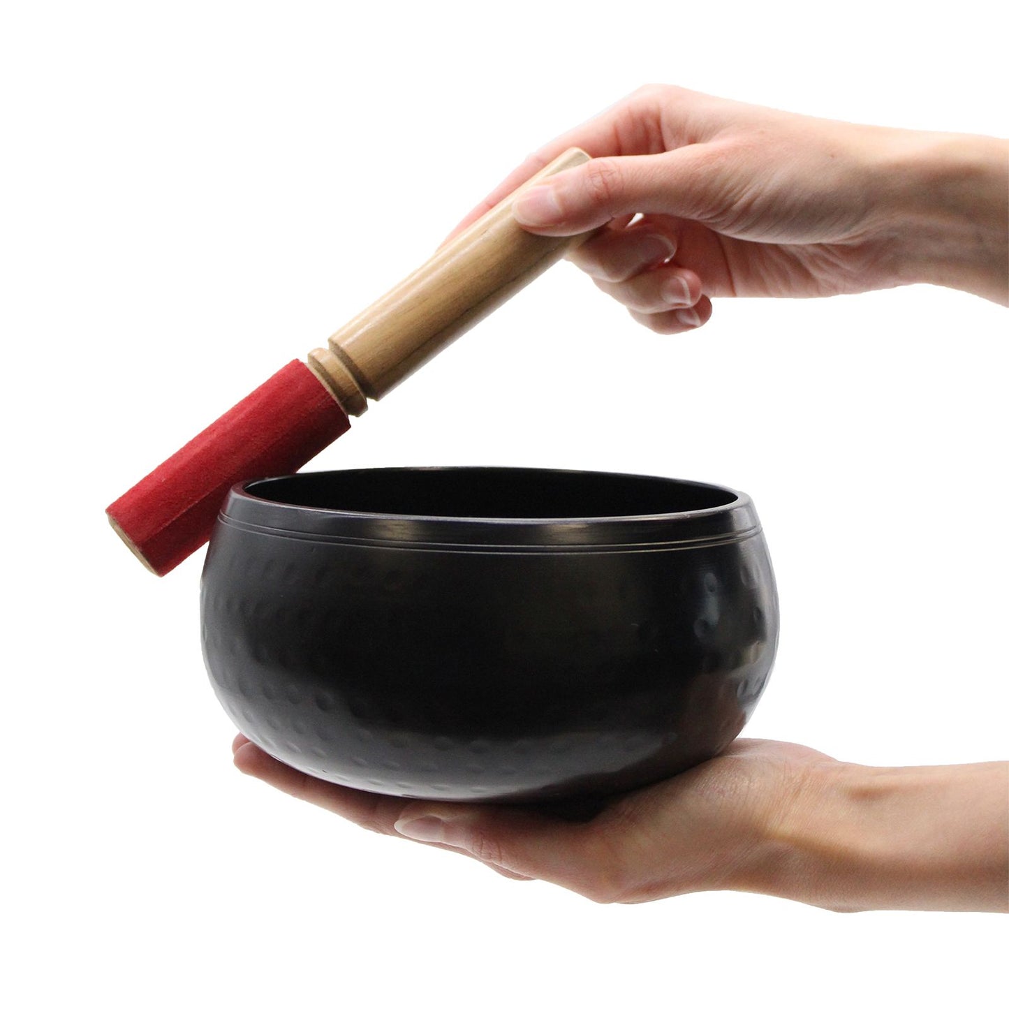 Taça Tibetana Grande Martelada Preta - 18 cm