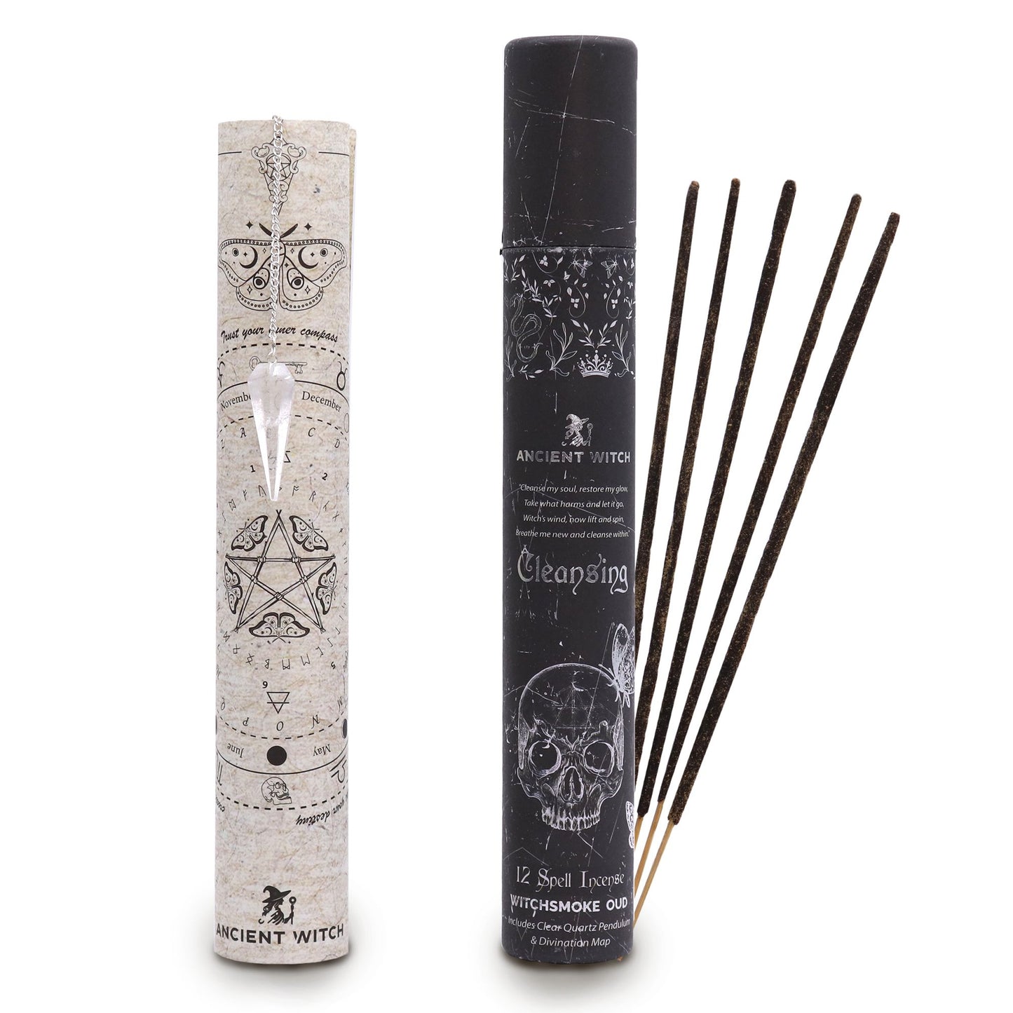 Incenso Ritual de Bruxa Antiga - Purificação | Pêndulo de Cristal de Rocha