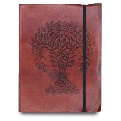 Caderno Médio de Couro Vegetal - Árvore da Vida