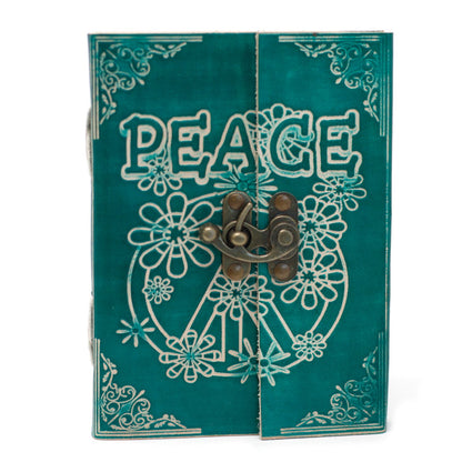 Caderno de Couro Genuíno - Paz