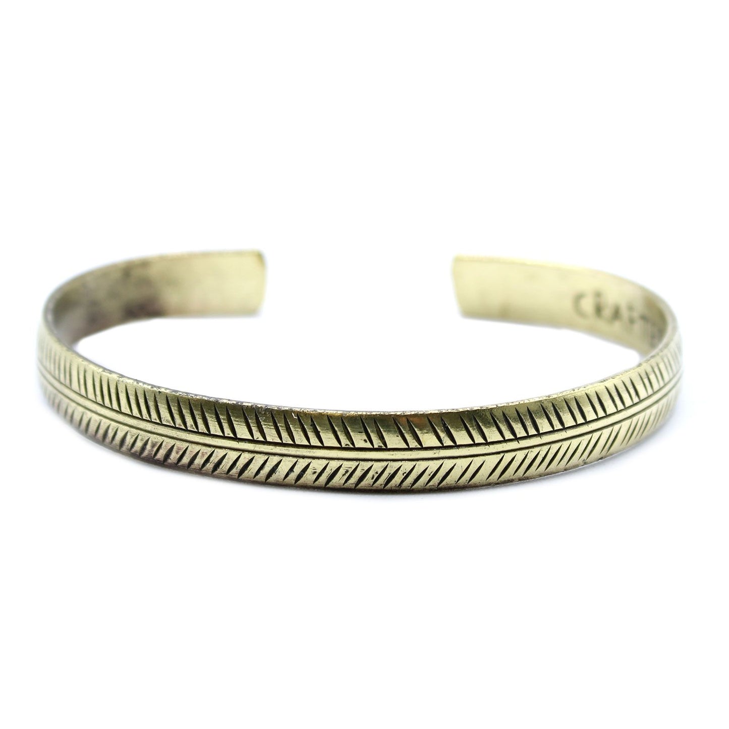 Pulseira Tibetana de Latão - Folha Tribal Fina