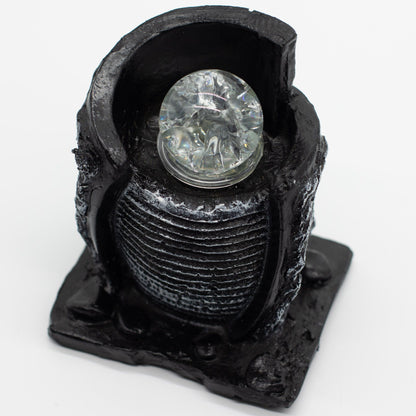 Fonte Decorativa de Água de Mesa - Recipiente e Bola de Cristal (15x13x20 cm)