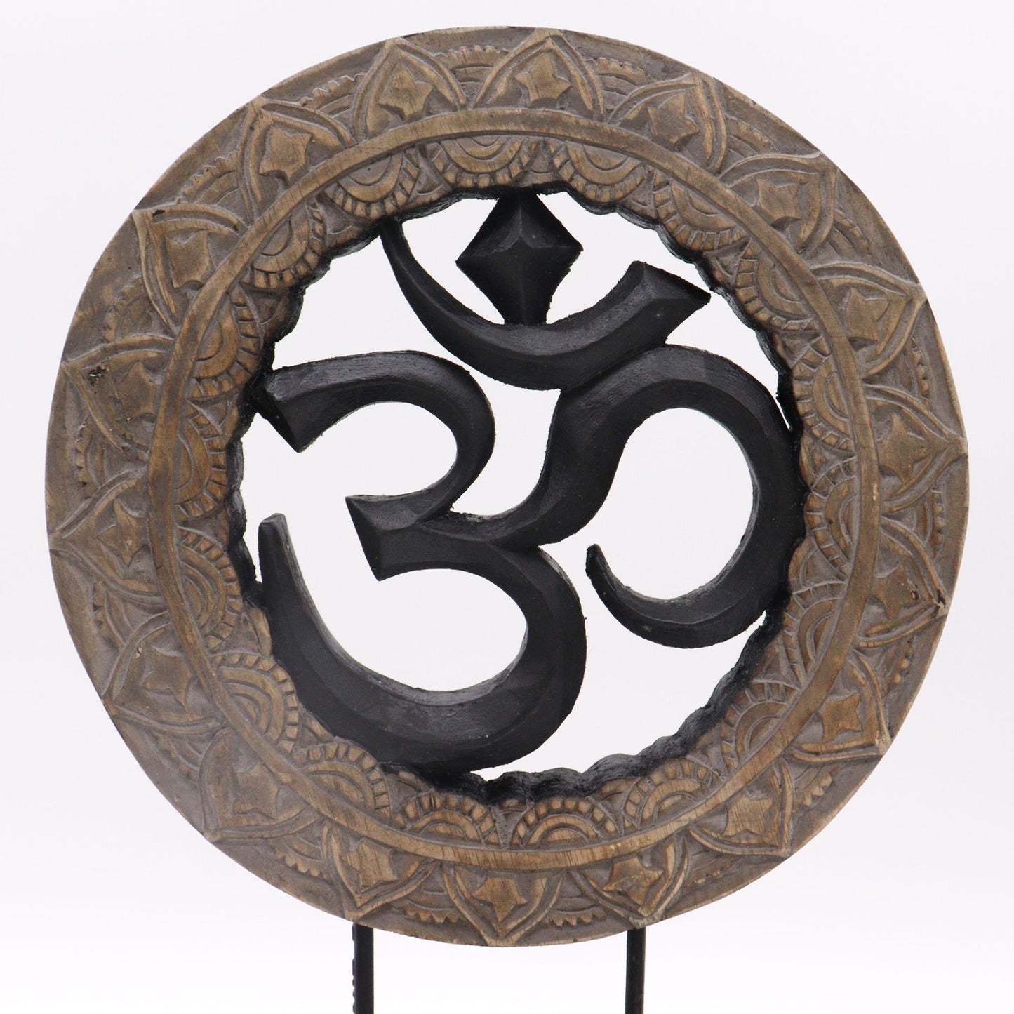 Conjunto Buda Feng Shui - Om - Cinzento e Preto