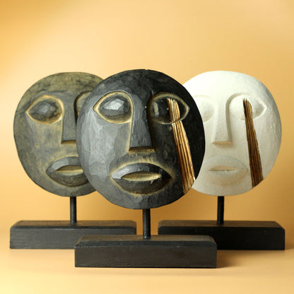 Máscara Decorativa Tribal Timor - Preta 27x20cm