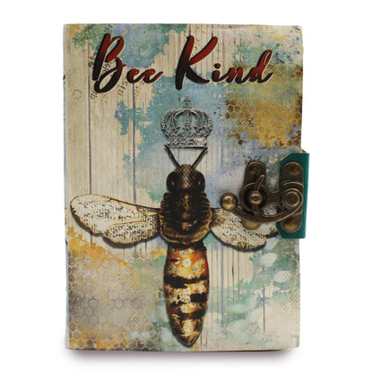 Caderno de Couro Genuíno - Bee Kind
