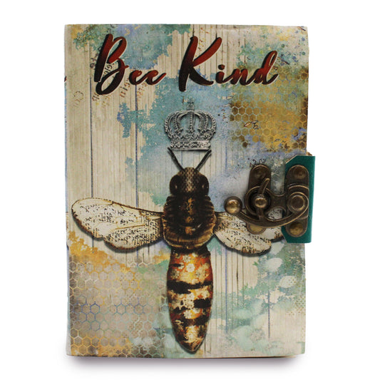 Caderno de Couro Genuíno - Bee Kind