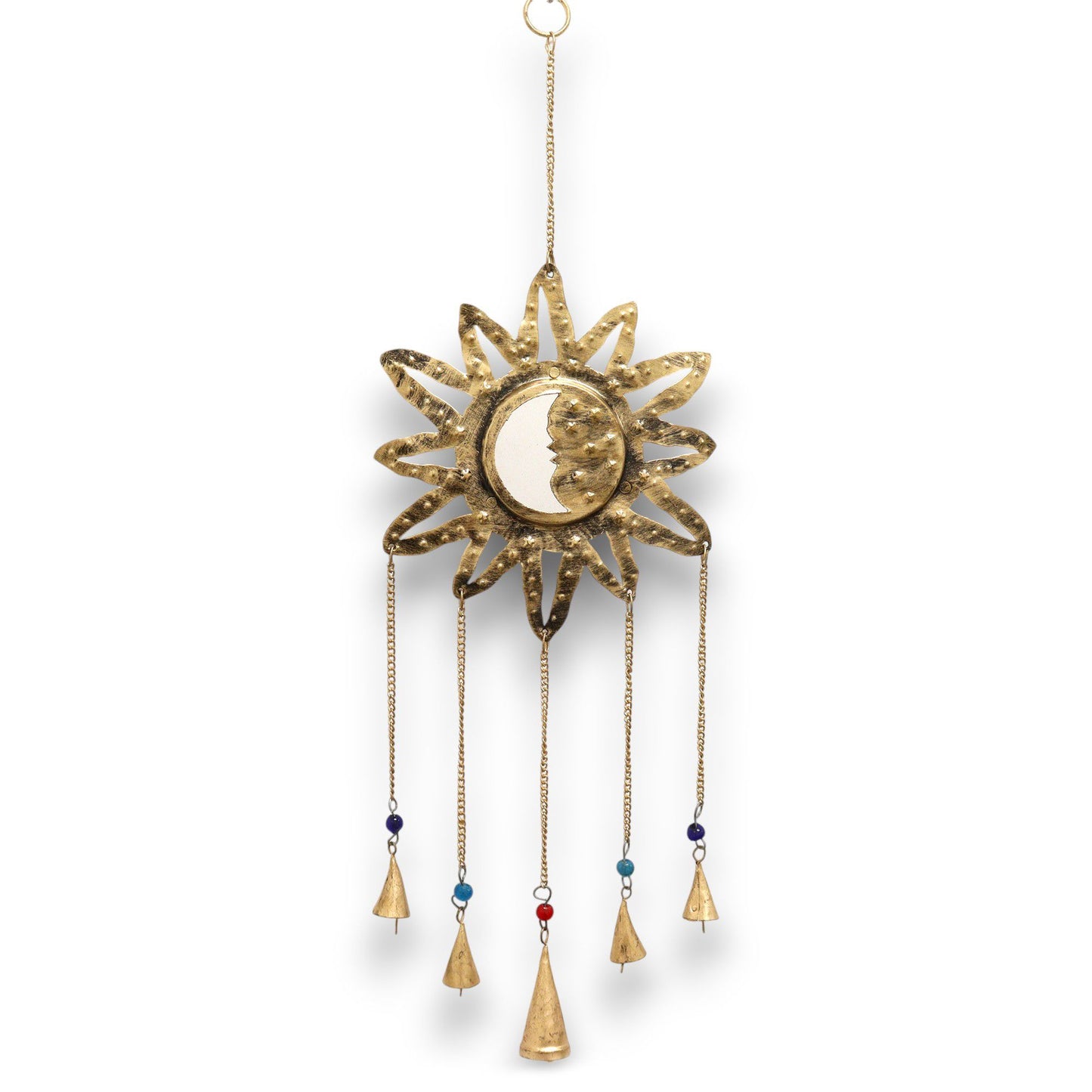 Sinos do Vento Sol e Lua - Espelho 5 Sinos - 12x65cm