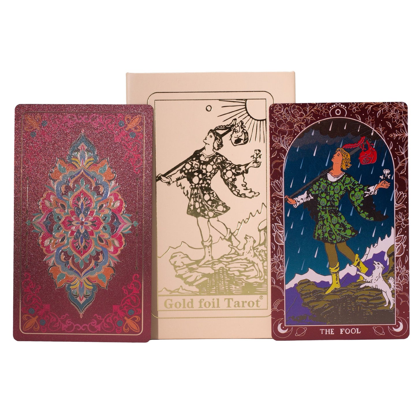 Cartas de Tarot em Caixa de Presente Rosa com Lâmina Rubi