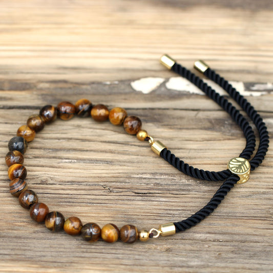 Pulseira de Olho de Tigre Ajustável