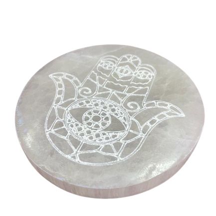 Placa de Carga de Selenite Média 10cm - Hamsa