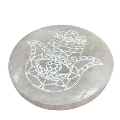 Placa de Carga de Selenite Média 10cm - Hamsa