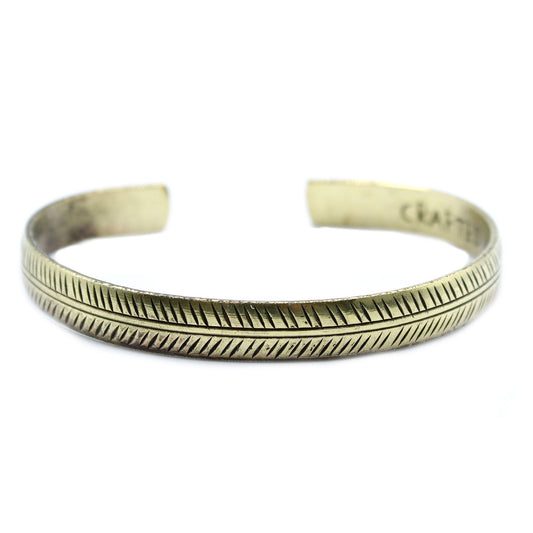 Pulseira Tibetana de Latão - Folha Tribal Fina