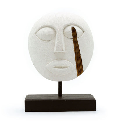Máscara Decorativa Tribal Timor - Branca 27x20cm