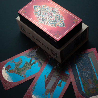 Cartas de Tarot em Caixa de Presente Rosa com Lâmina Rubi