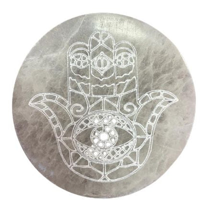 Placa de Carga de Selenite Média 10cm - Hamsa