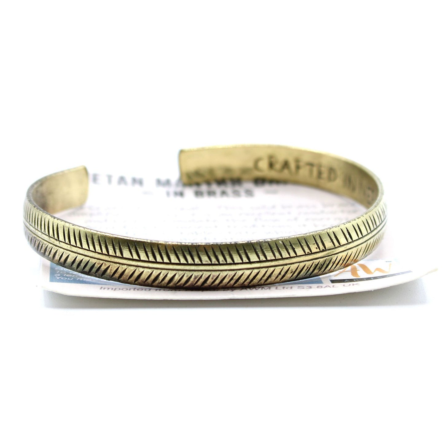 Pulseira Tibetana de Latão - Folha Tribal Fina