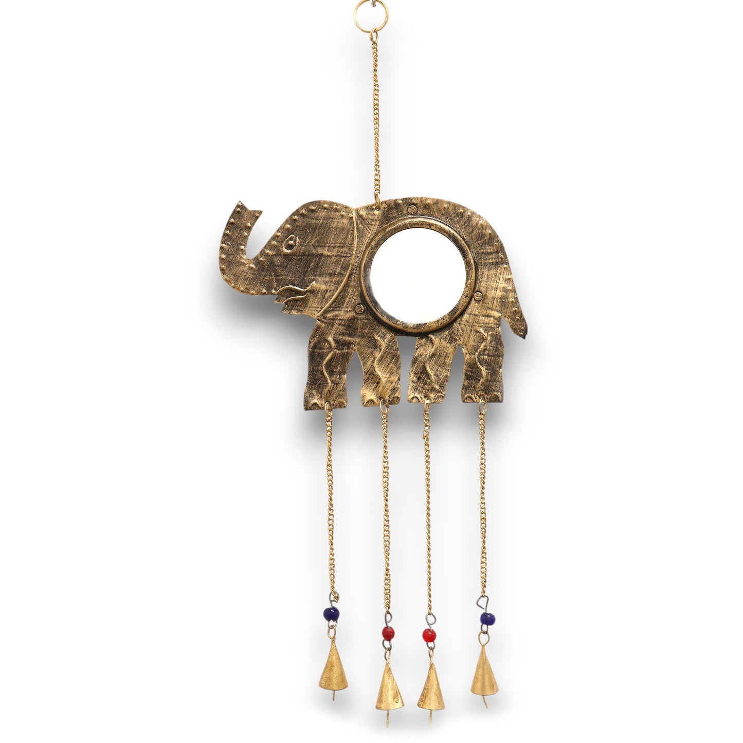 Sinos do Vento Elefante Grandes - Espelho 4 Sinos - 24x60cm
