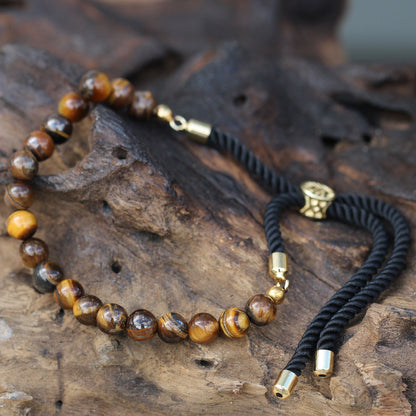 Pulseira de Olho de Tigre Ajustável
