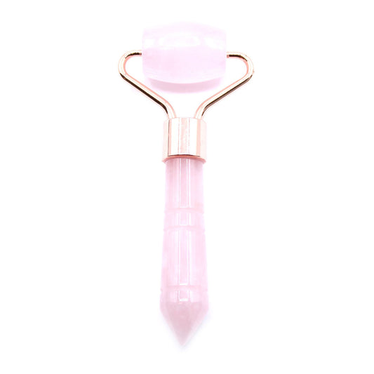 Mini Rolo Facial de Cristais - Quartzo Rosa