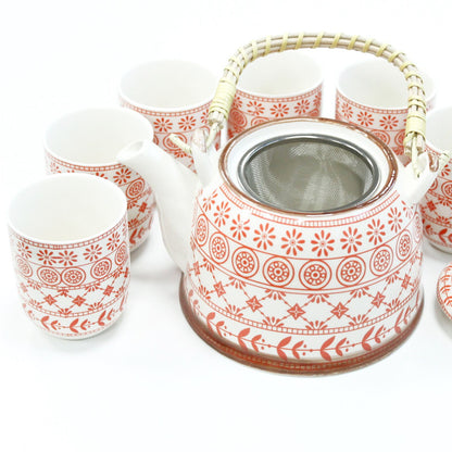 Conjunto de Bule Âmbar com Seis Chávenas